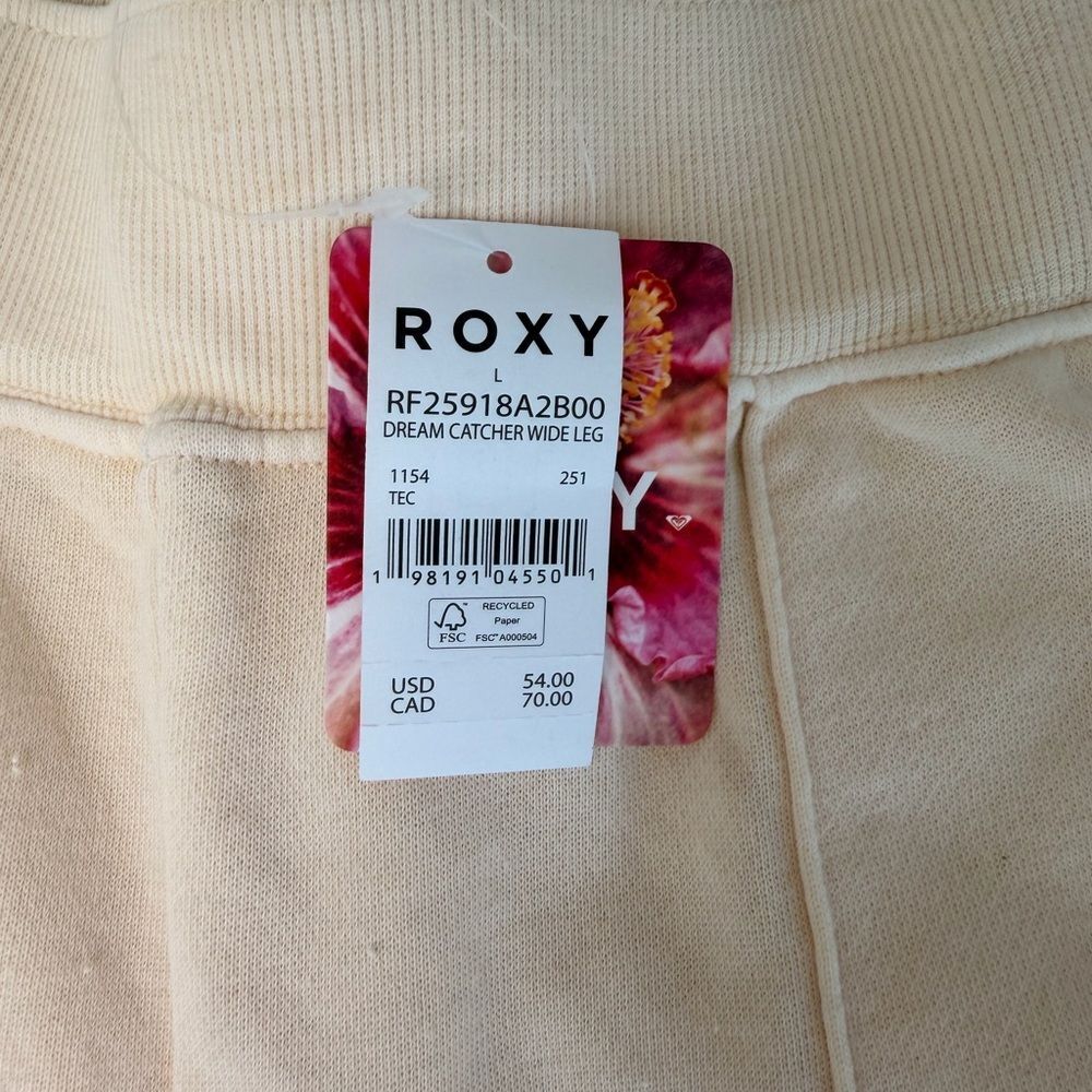NWT Roxy Dream Catcher Wide Leg Pants Pull On Casual Neutral Womens Size L - Picture 6 of 12